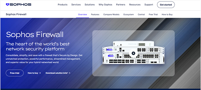 Sophos firewall website screen capture